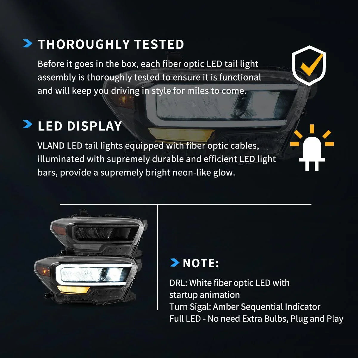 LED bloc optique avant Reflection Bowl Chrome pour 2016-2023 Toyota Tacoma 3th Gen (N300) – vue 9