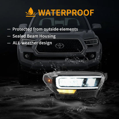 LED bloc optique avant Reflection Bowl chromé pour 2016–2023 Toyota Tacoma 3th Gen (N300) – vue 8 – NOVADOMIO