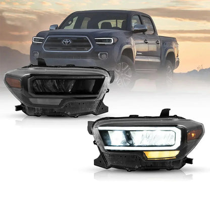LED bloc optique avant Reflection Bowl chromé pour 2016–2023 Toyota Tacoma 3th Gen (N300) – NOVADOMIO
