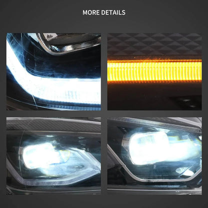 LED bloc optique avant projecteur double faisceau noir pour 2008–2014 Volkswagen Golf 6th Gen (Mk6/A6 Typ 5K) – vue 5