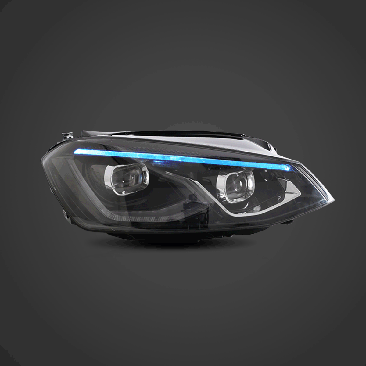 LED bloc optique avant HID Dual Beam Projector noir pour 2014-2017Volkswagen Golf 7th Gen (Mk7, Typ 5G) Hatchback – vue 2