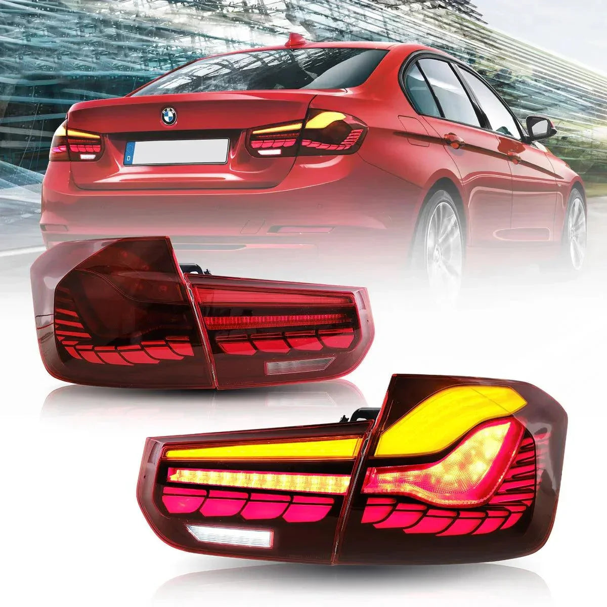 LED bloc de feux arrière avec Dynamic Welcome Light (GTS Style) pour 2012-2019 BMW 3 série 6th Gen (F30 F35 F80）