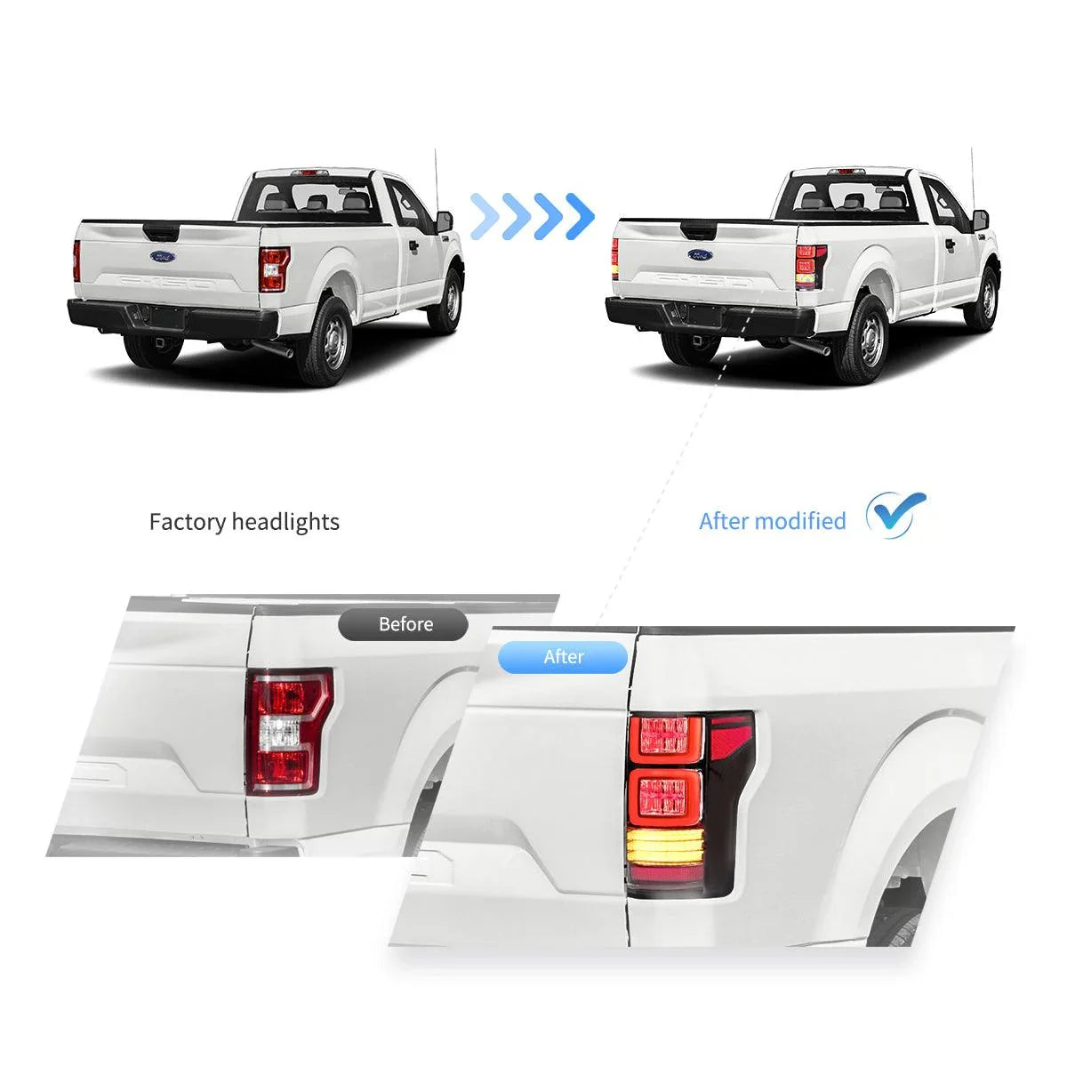 LED bloc de feux arrière avec Sequential clignotant pour 2015-2020 Ford F150 13th Gen (P552) – vue 9