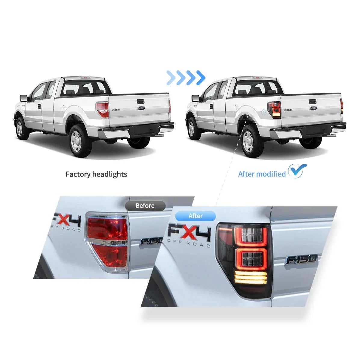 LED bloc de feux arrière avec Sequential clignotant pour 2009-2014 Ford F150 12th Gen (P415) – vue 5