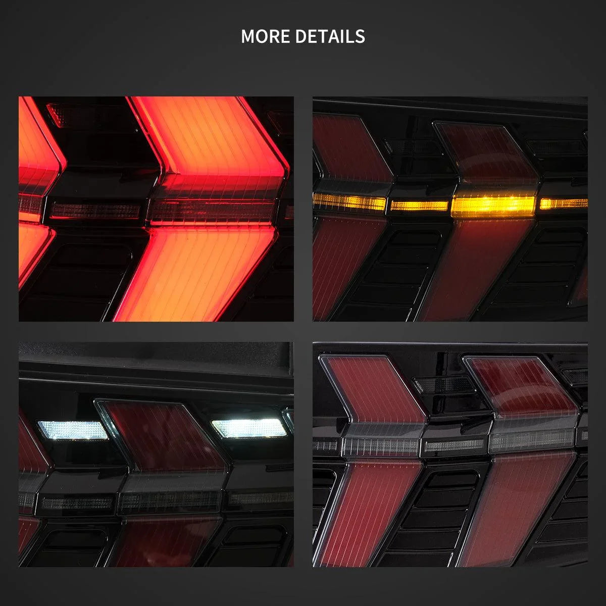 LED bloc de feux arrière avec 5 Modes clignotant 2 Modes Brake Lighting Smoked pour 2010-2012 Ford Mustang 5th Gen (S-197 II…