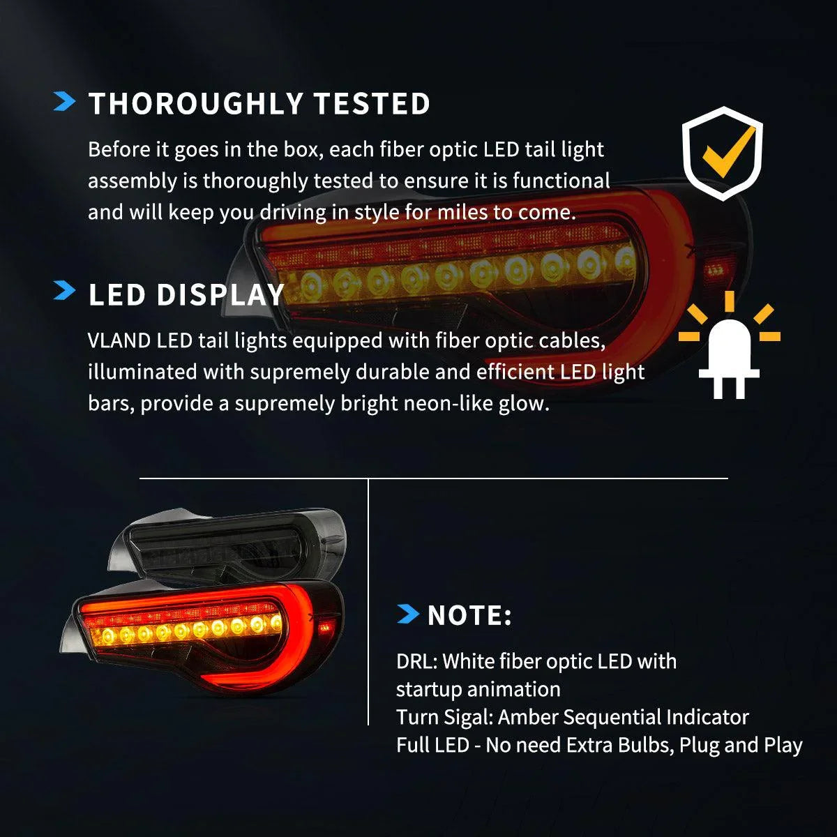 LED bloc de feux arrière avec Sequential Indicators clignotant pour 2012-2020 Toyota 86 GT86 2013-2020 Subaru BRZ 2013-2020…