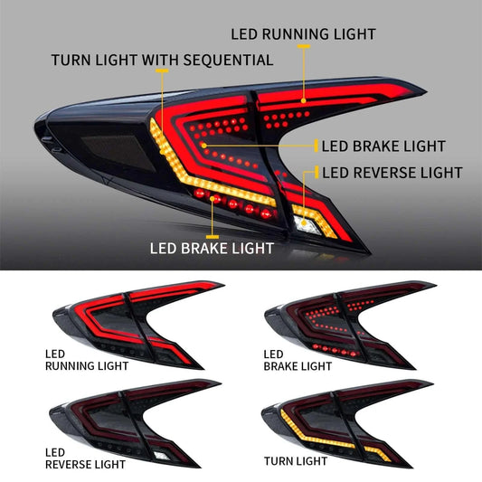 LED bloc de feux arrière pour 2018–2020 Toyota CHR/C-HR – vue 2 – NOVADOMIO