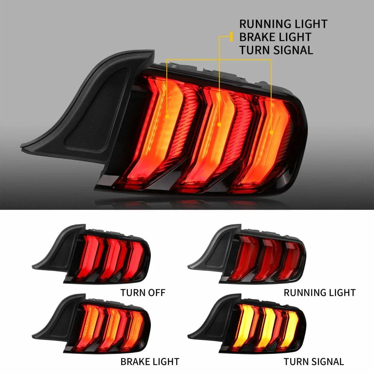 LED bloc de feux arrière avec 5 Modes Sequential clignotant pour 2015-2023 Ford Mustang 6th Gen (S550) – vue 7