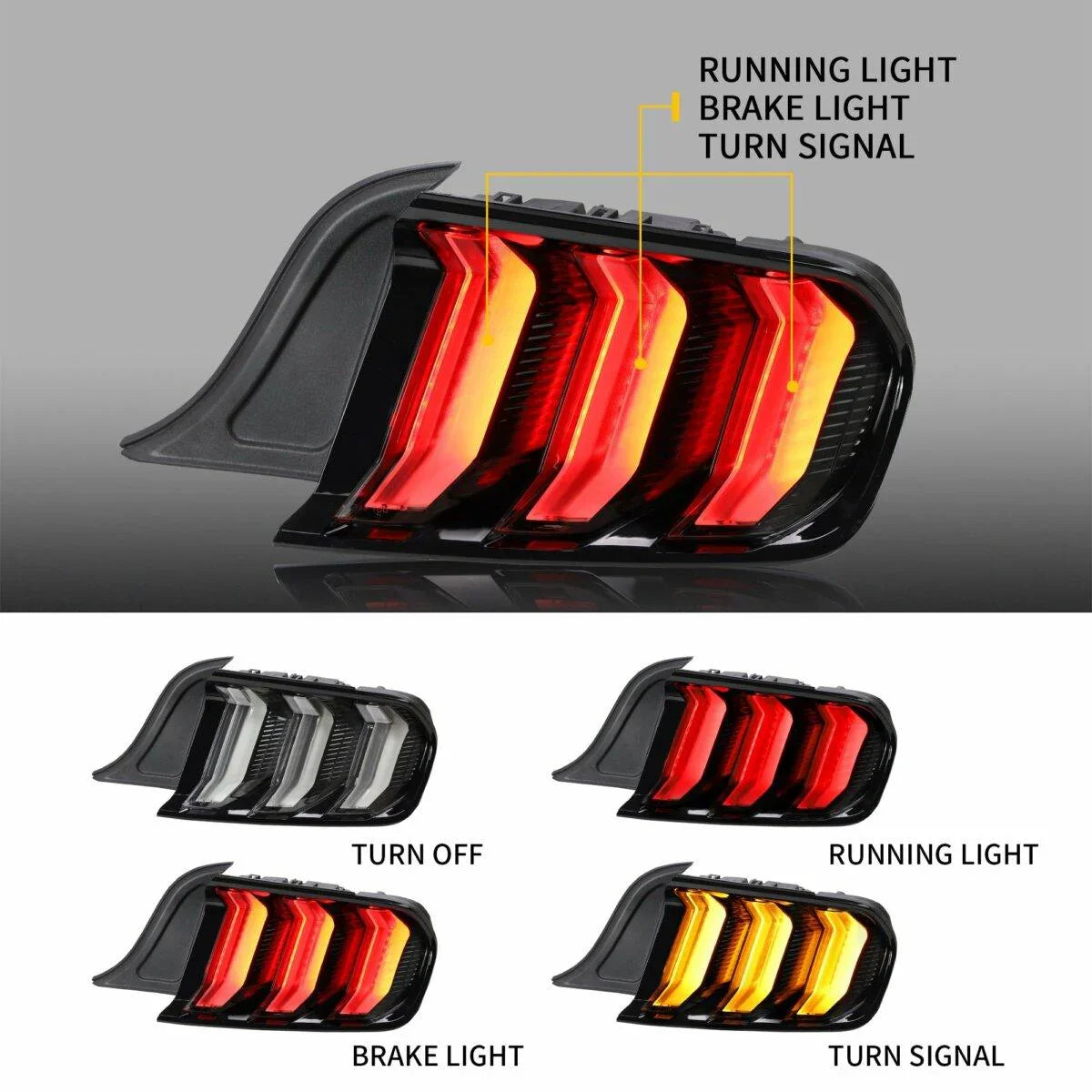 LED bloc de feux arrière avec 5 Modes Sequential clignotant pour 2015-2023 Ford Mustang 6th Gen (S550) – vue 6