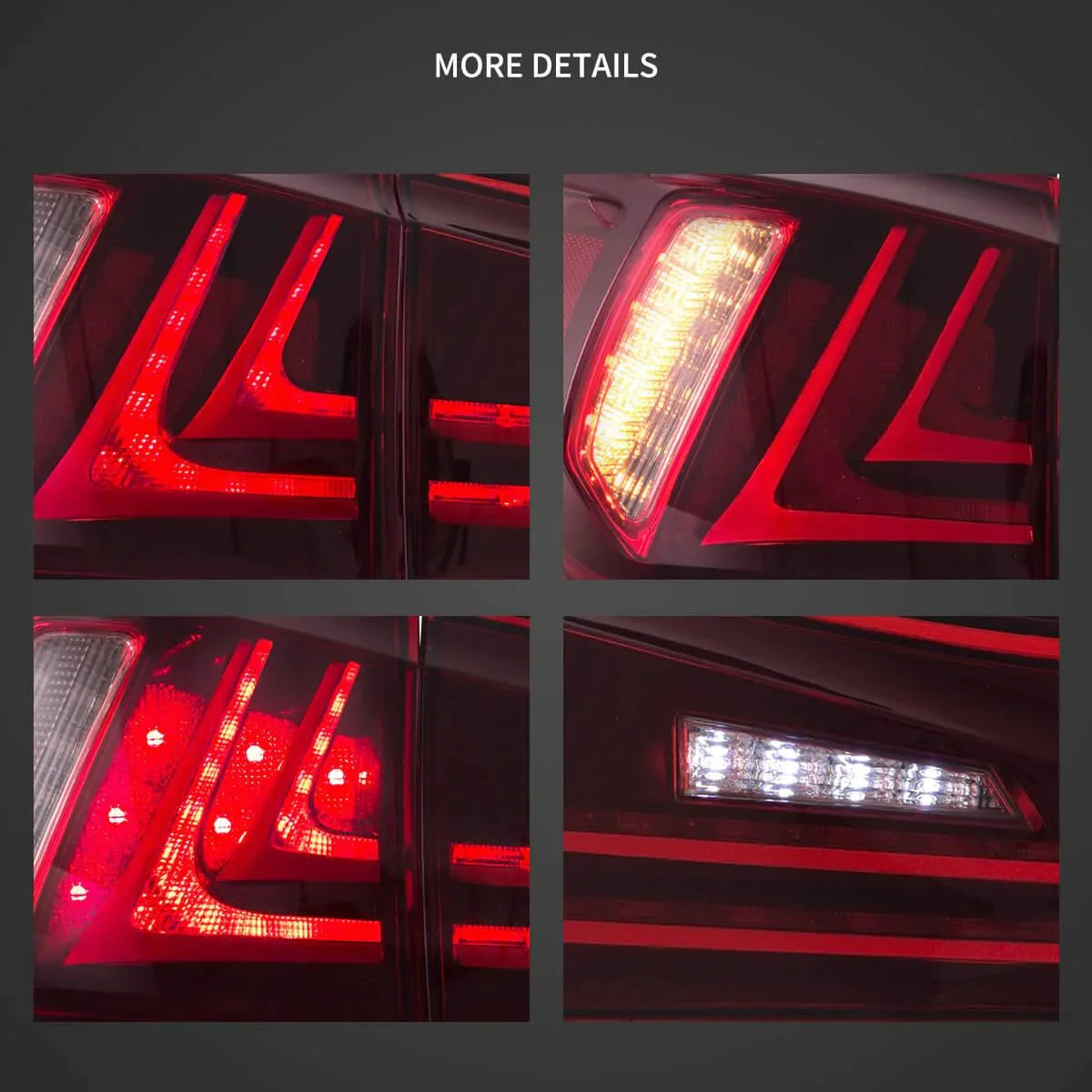 LED bloc de feux arrière avec orange clignotant pour 2006-2012 Lexus IS série 2th Gen (XE20) – vue 4