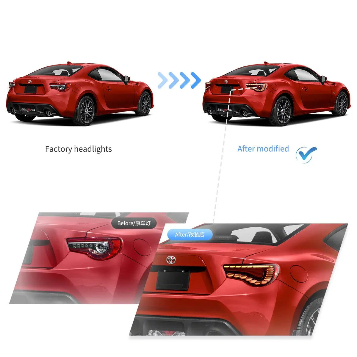 LED bloc de feux arrière Sequential clignotant avec Dynamic Welcome Lighting [Dragon Style] pour 2012-2020 Toyota 86 GT86 FT…