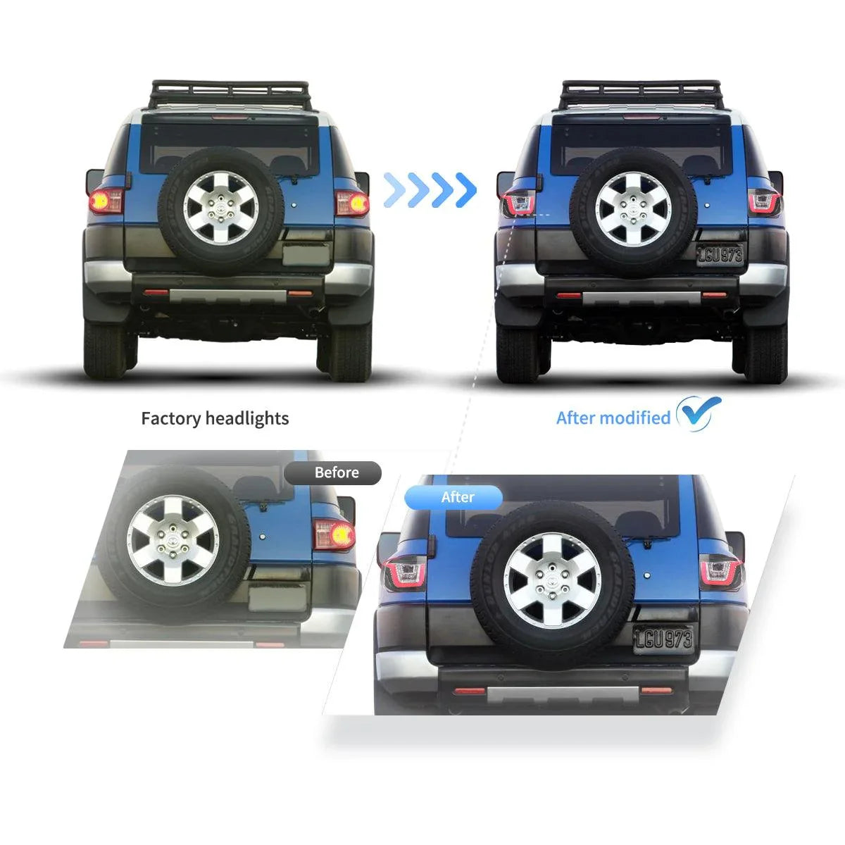 LED II bloc de feux arrière pour 2007-2014 Toyota FJ Cruiser (XJ10) – vue 6