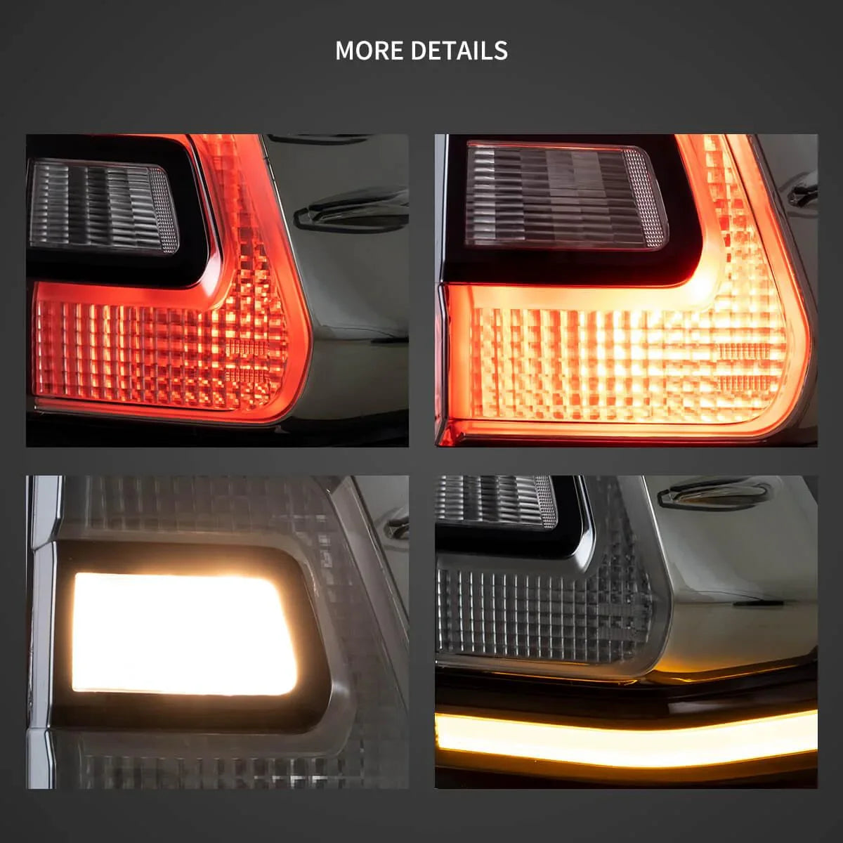 LED bloc de feux arrière avec Sequential clignotant rouge pour 2010-2016 Toyota Land Cruiser Prado 4th Gen – vue 4