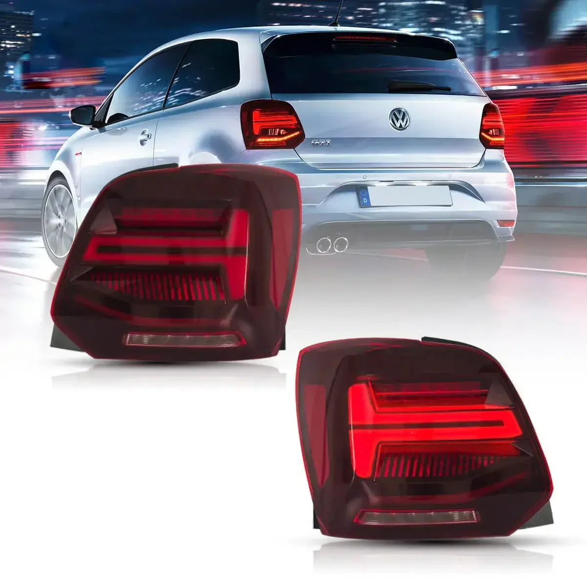 LED bloc de feux arrière avec Sequential clignotant pour 2009-2017 Volkswagen Polo 5th Gen (LWB/SWB）