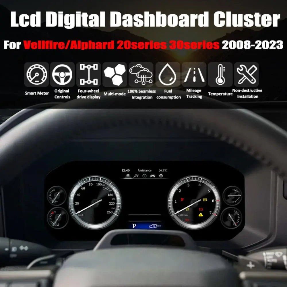 Virtual Cockpit Toyota Vellfire / Alphard 20 & 30 Series 2008-2023 LCD 12,3″ – NOVADOMIO