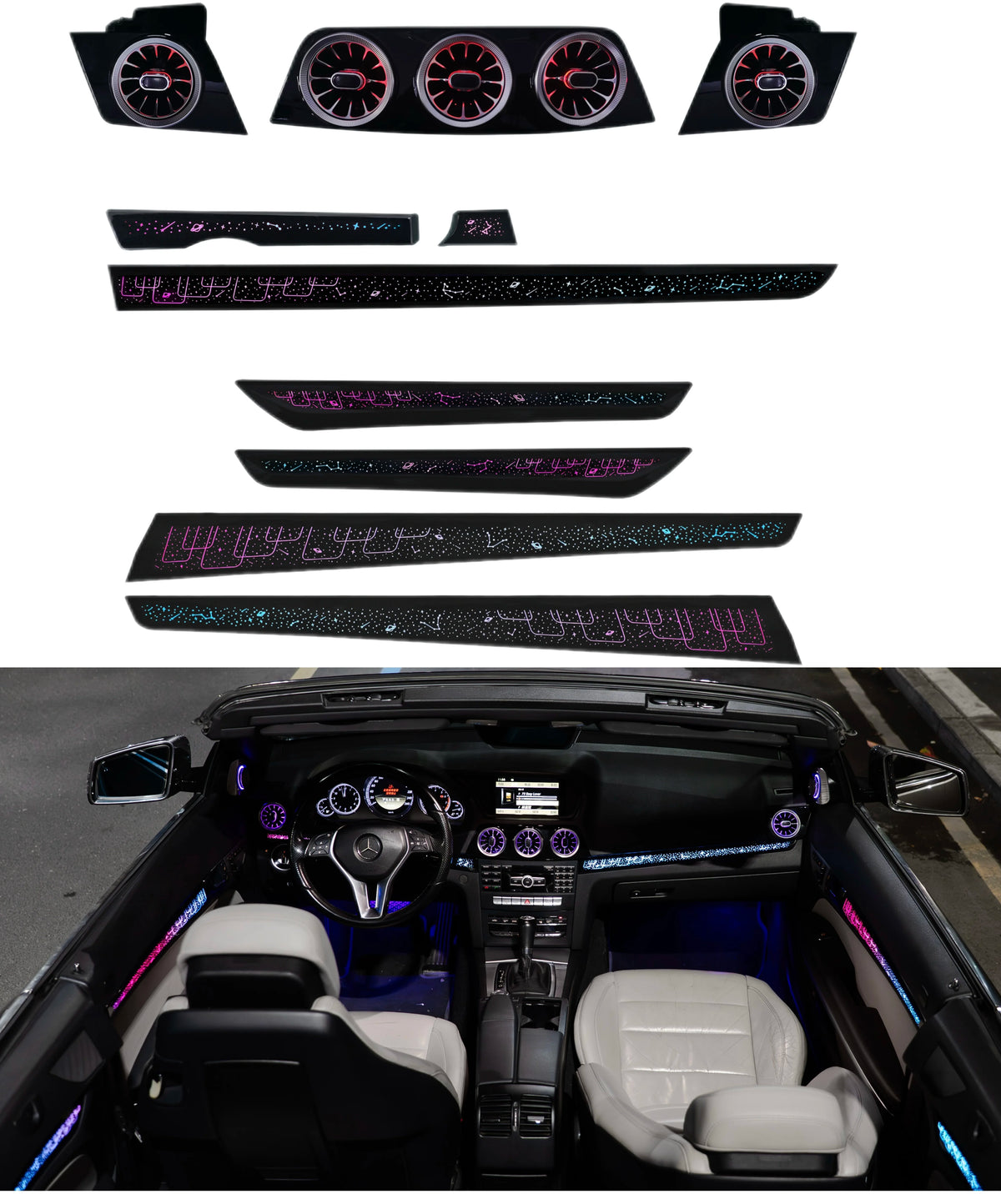 Kit LED d’ambiance Mercedes Classe E Coupé W207 2009–2016 – ciel étoilé – photo 1