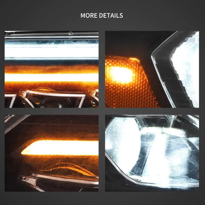 LED bloc optique avant Matrix Projector noir pour 2007–2013 Toyota Tundra 2th Gen (XK50) & 2008–2021 Toyota Sequoia SR5 2th