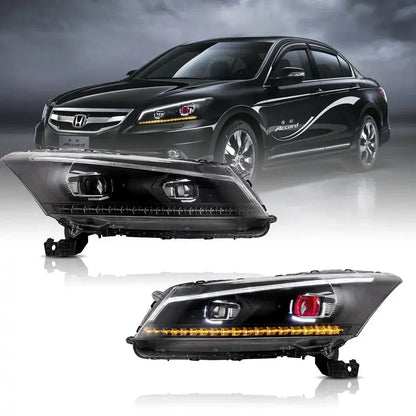 LED bloc optique avant Projector noir pour 2008–2012 Honda Accord 8th Gen Inspire US Type – vue 2 – NOVADOMIO