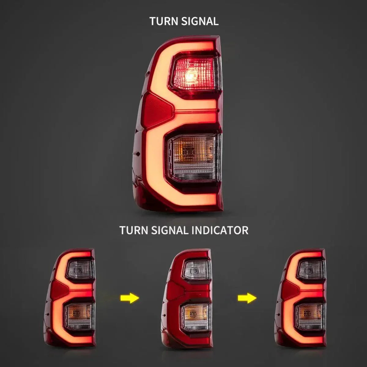 LED bloc de feux arrière avec Dynamic Welcome Lighting pour 2015-2022 Toyota Hilux SR5 8th Gen (GUN125, GUN126R) – vue 3