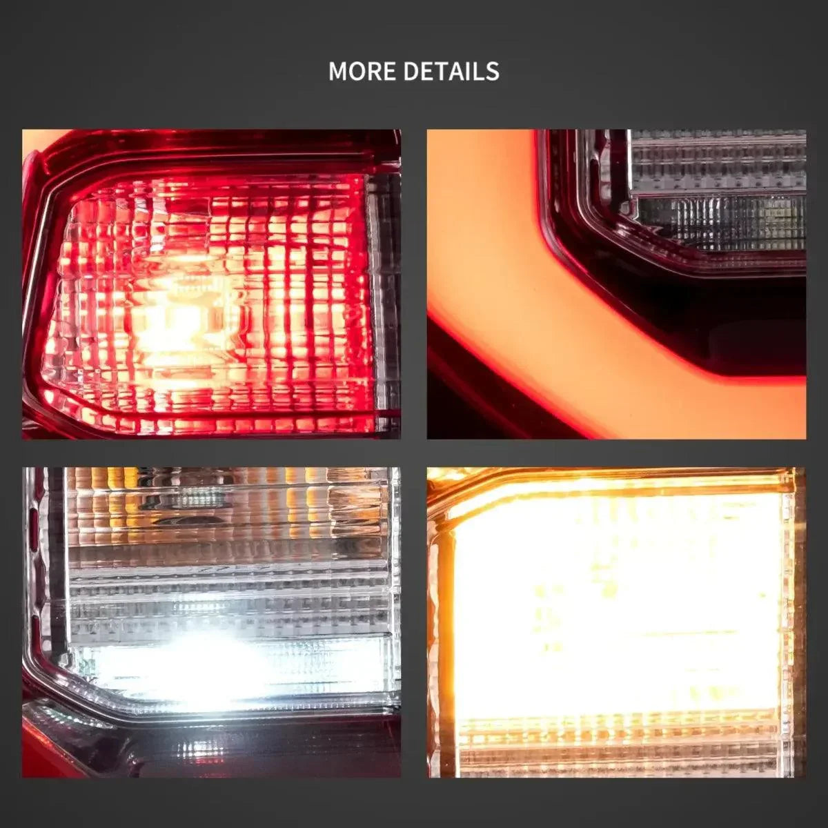 LED bloc de feux arrière avec Dynamic Welcome Lighting pour 2015-2022 Toyota Hilux SR5 8th Gen (GUN125, GUN126R) – vue 4