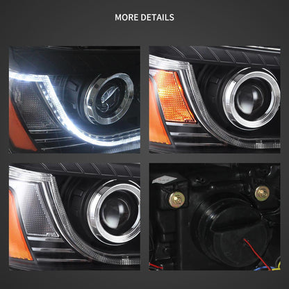 LED bloc optique avant projecteur double faisceau noir pour 2004–2007 Toyota Highlander 1th Gen (XU20) Facelift – vue 3