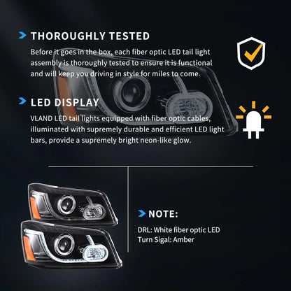 LED bloc optique avant projecteur double faisceau noir pour 2004–2007 Toyota Highlander 1th Gen (XU20) Facelift – vue 6