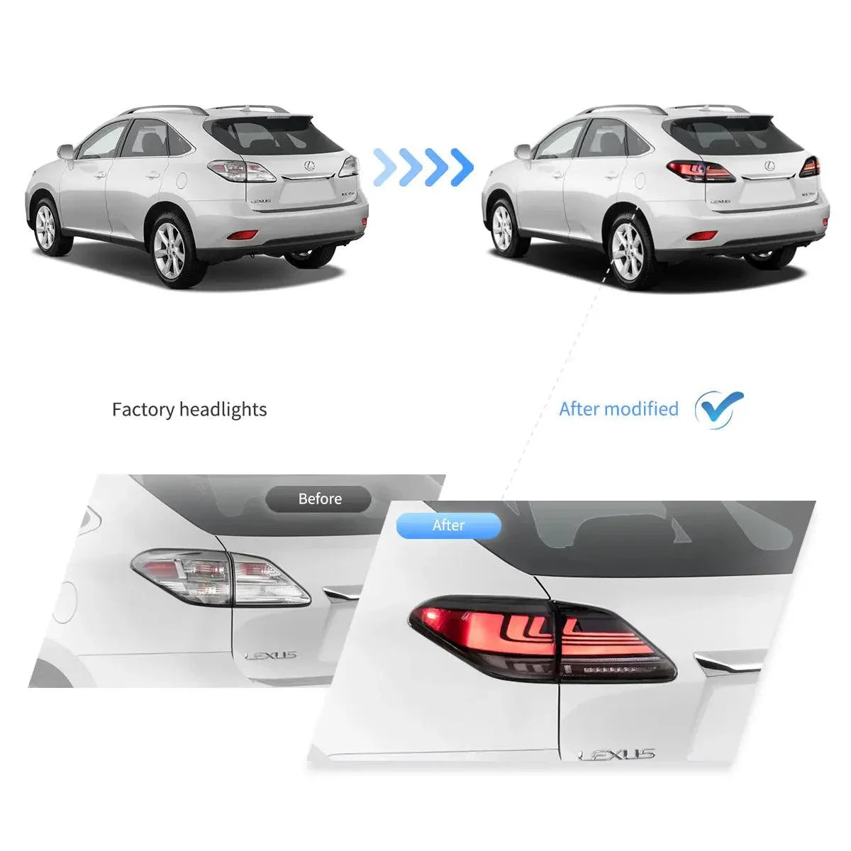 LED bloc de feux arrière avec Dynamic Welcome Lighting pour 2008-2014 Lexus RX série 3th Gen (AL10)(JAPAN BUILT) – vue 7