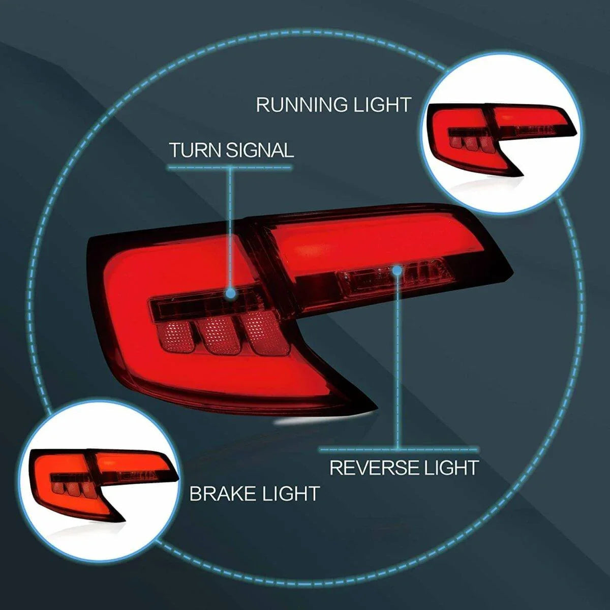 LED bloc de feux arrière avec orange clignotant pour 2012-2014 Toyota Camry XV50 Regular Models Pre-Facelift – vue 8