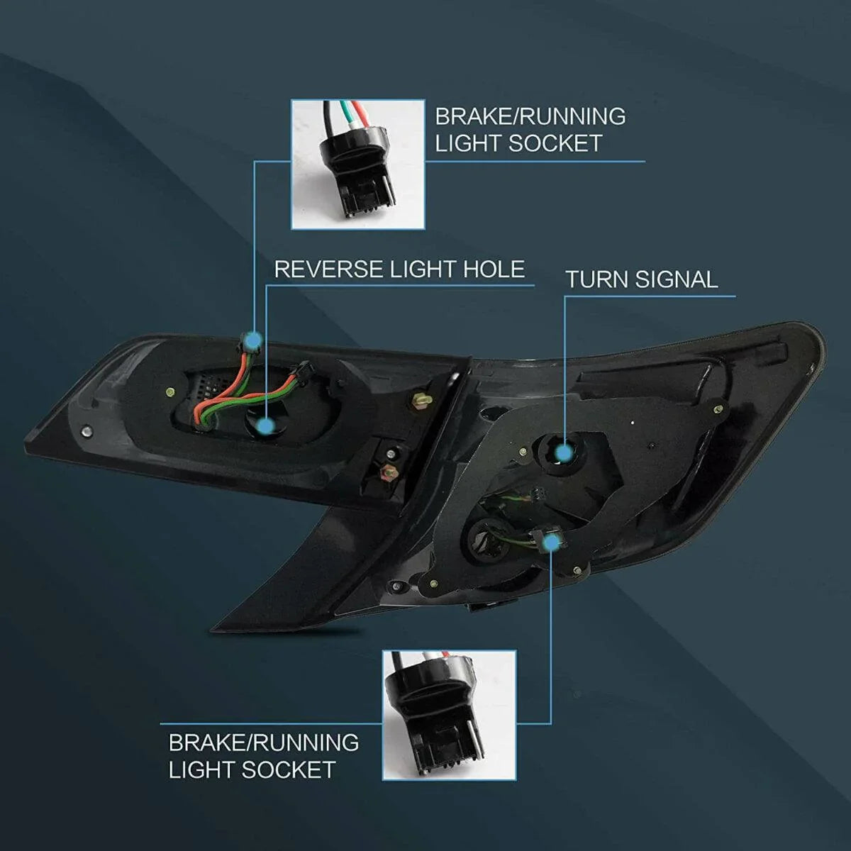 LED bloc de feux arrière avec orange clignotant pour 2012-2014 Toyota Camry XV50 Regular Models Pre-Facelift – vue 5