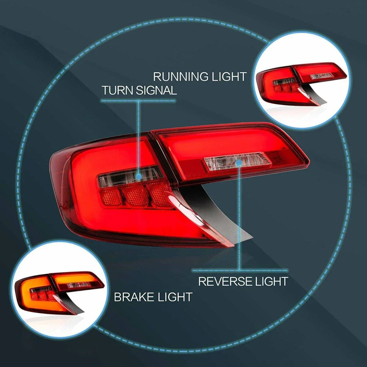 LED bloc de feux arrière avec orange clignotant pour 2012-2014 Toyota Camry XV50 Regular Models Pre-Facelift – vue 3