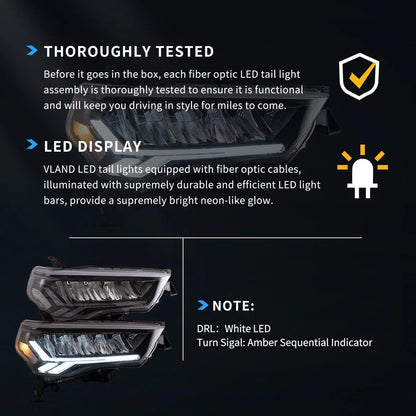 LED bloc optique avant Reflection Bowl chromé pour 2014–2022 Toyota 4Runner 5th Gen (N280) – vue 9 – NOVADOMIO