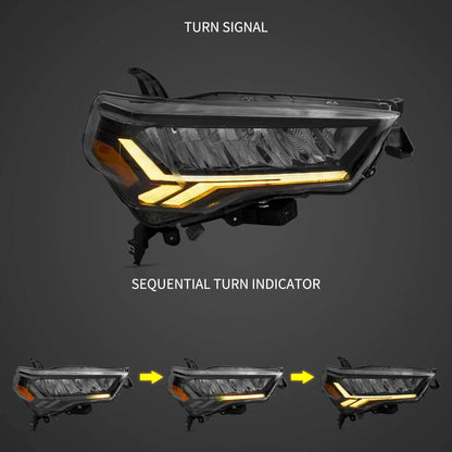 LED bloc optique avant Reflection Bowl chromé pour 2014–2022 Toyota 4Runner 5th Gen (N280) – vue 4 – NOVADOMIO