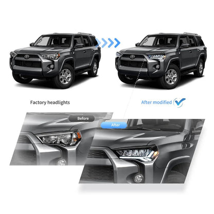 LED bloc optique avant Reflection Bowl chromé pour 2014–2022 Toyota 4Runner 5th Gen (N280) – vue 7 – NOVADOMIO