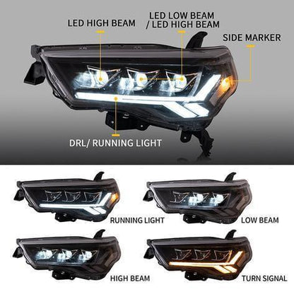 LED bloc optique avant Matrix Projector noir pour 2014–2022 Toyota 4Runner 5th Gen (N280) – vue 5 – NOVADOMIO