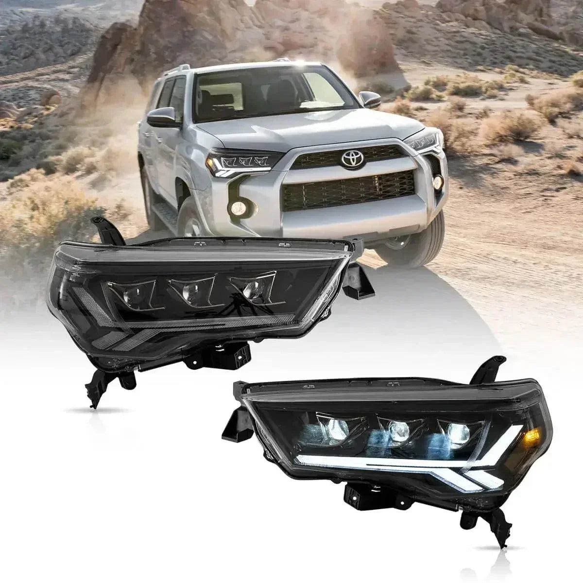 LED bloc optique avant Matrix Projector noir pour 2014-2022 Toyota 4Runner 5th Gen (N280)