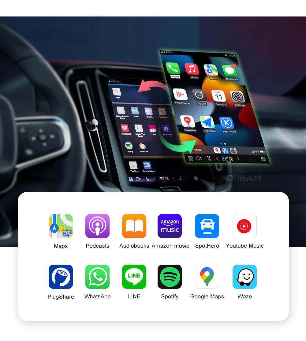 Boîtier CarPlay Android Auto Andream pour Volvo XC90 XC60 XC40 S60 S90 V60 – vue 4