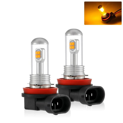 Lot de 2 H11/H16JP SMD 20 W 7 000 lm Natural blanc/orange Ampoules antibrouillard LED – vue 5 – NOVADOMIO