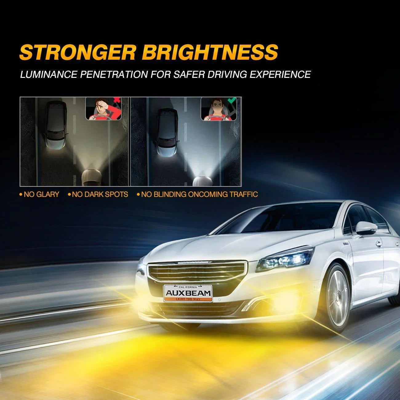 H10 9145 9140 HB3 LED Fog Light/DRL Bulbs 44W 8000LM 3000K Golden Yellow Z3 série – 2 ampoules – vue 4
