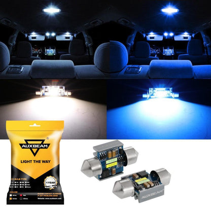 Lot de 2 bicolore à commutation 31 mm DE3175 DE3021 DE3022 1.22″ 1860CSP 6 500 K blanc froid& bleu glacier LED Festoon