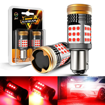 1157 BAY15D Ampoules LED pour feux stop et arrière 56 W 600% Hight Brightness sans erreur CAN-bus rouge B21 série – 2