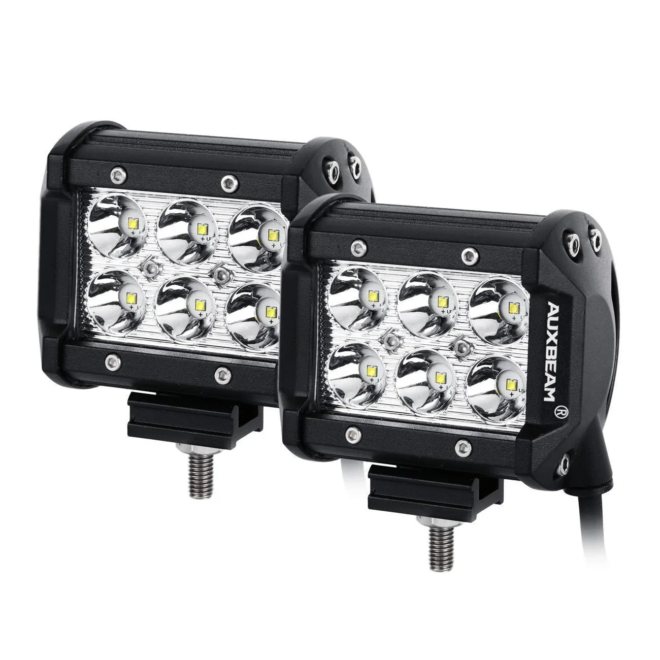 7" LED Halo Headlights + 4" Inch LED Fog Lights avec DRL + 5D-PRO 52" Straight Barres LED + Windshield Mounting Brackets + 1…