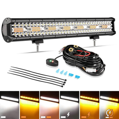 6 modes série 20″ blanc&orange tout-terrain Barres LED – NOVADOMIO