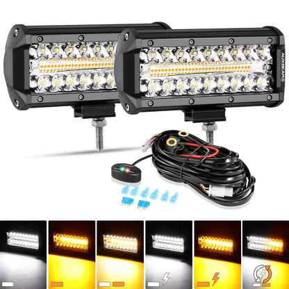 6 modes série 7″ 150 W blanc&orange Barres LED – NOVADOMIO