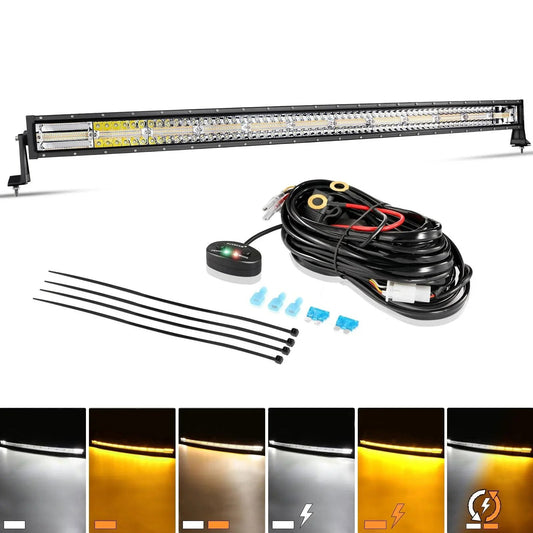 50″ 6 modes blanc&orange courbé tout-terrain Barres LED – vue 2 – NOVADOMIO