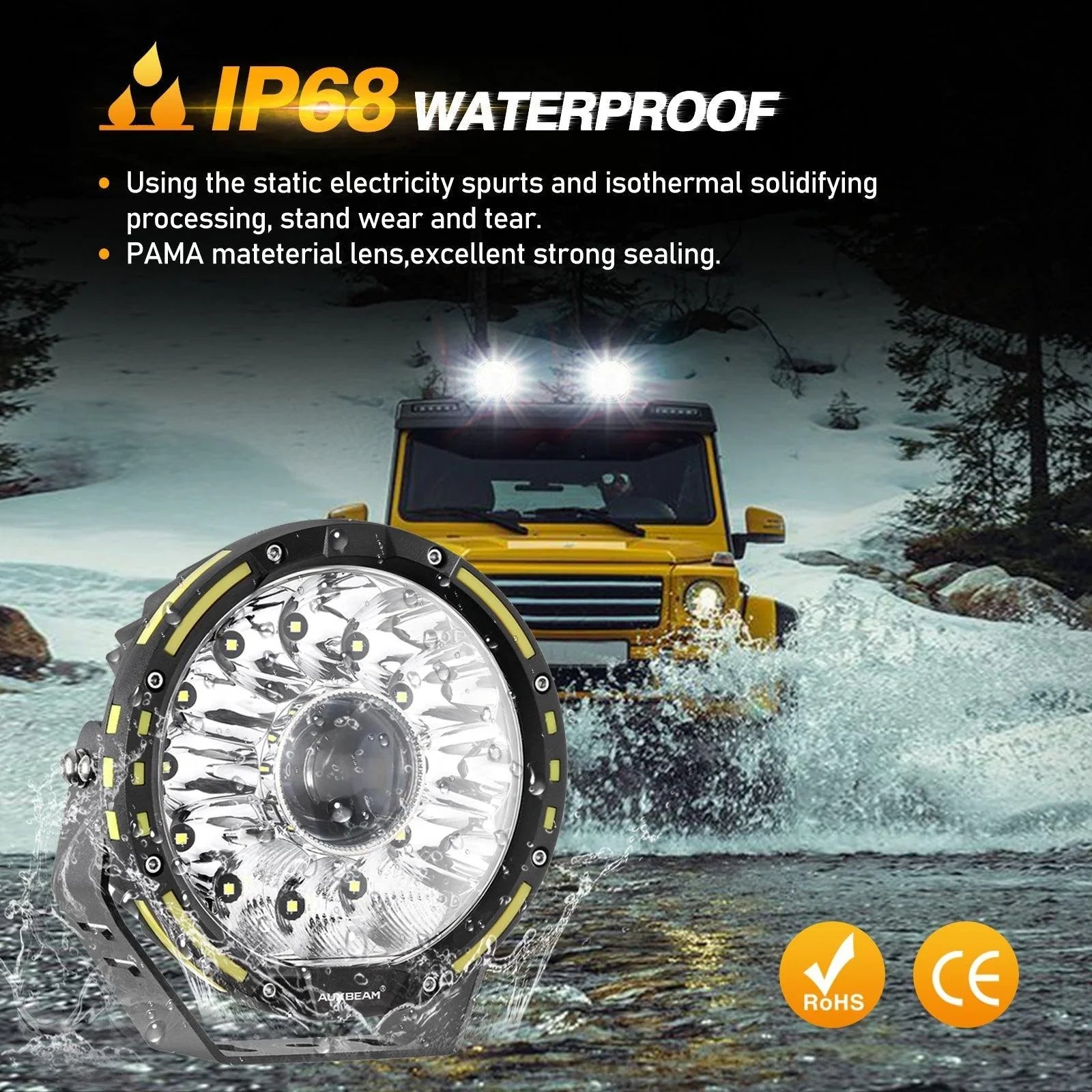 (2pcs/4pcs set) 7 Inch 230W 33332LM 360-PRO série Custom Lens Offroad LED Driving Lights pour 2008 Chevy Silverado 1500 Chev…