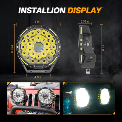 360-PRO série | 9 pouces 270W 37776LM Offroad Projecteurs LED longue portée – vue 13 – NOVADOMIO