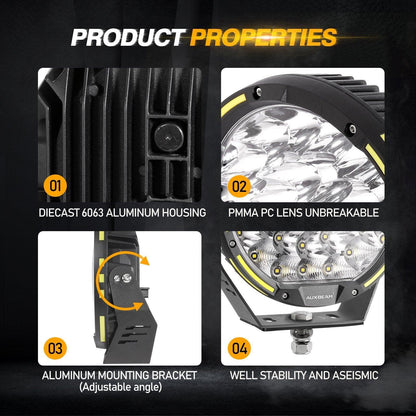 360-PRO série | 9 pouces 270W 37776LM Offroad Projecteurs LED longue portée – vue 12 – NOVADOMIO