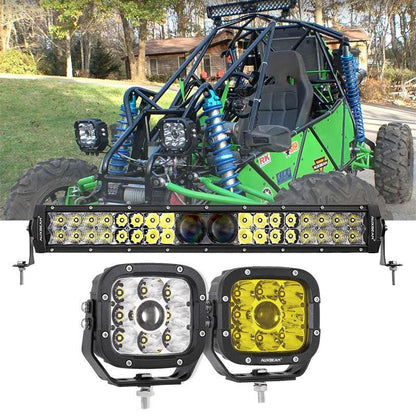 5″ 110 W LED feux longue portée avec supplémentaire orange caches & 22″ 5D-PRO série Barres LED Combo pour CBR 1000rr
