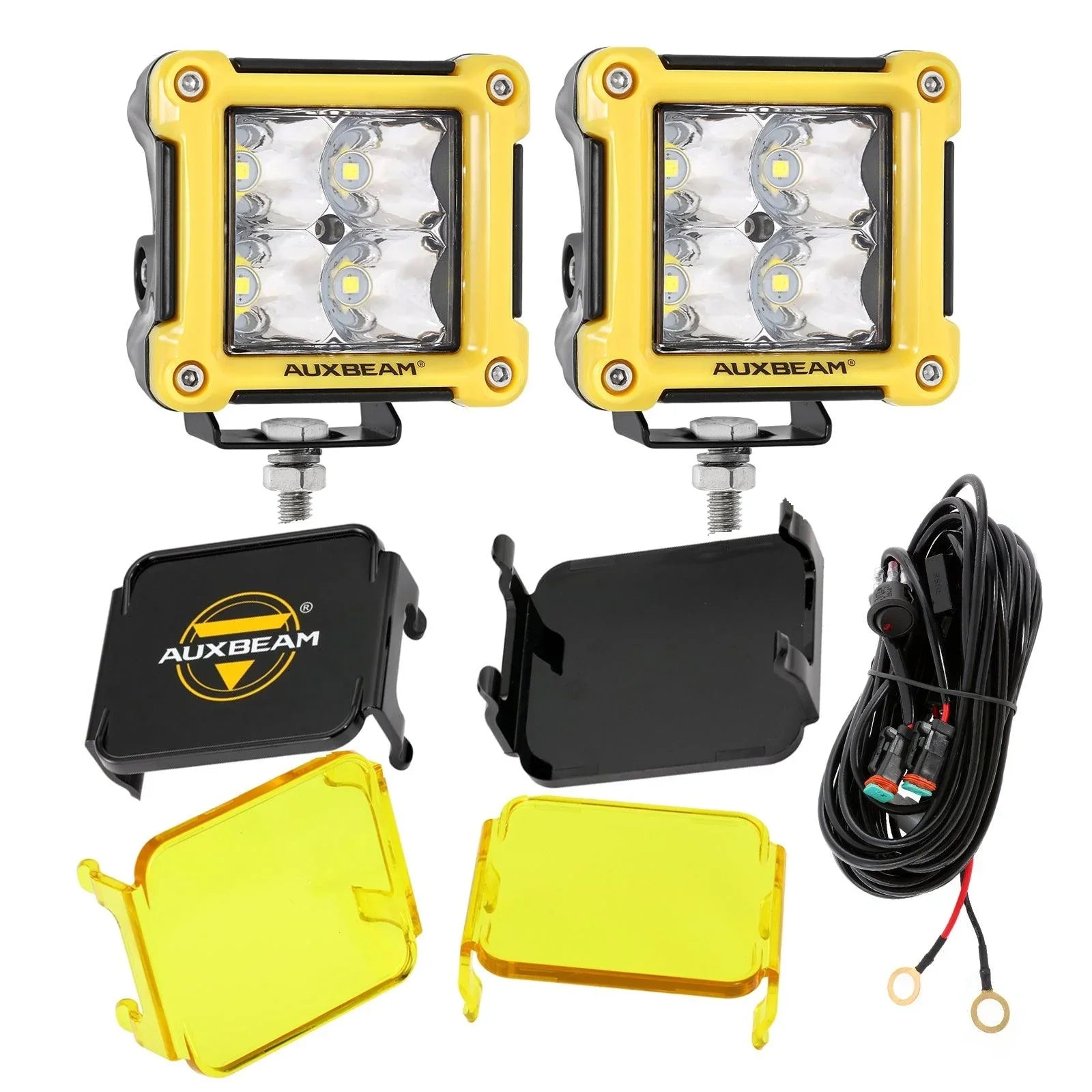 3 Inch 40W LED Pods Light Spot/Flood Multicolor frame avec wiring harness pour SUV ATV UTV Trucks Pickup Boat – vue 46