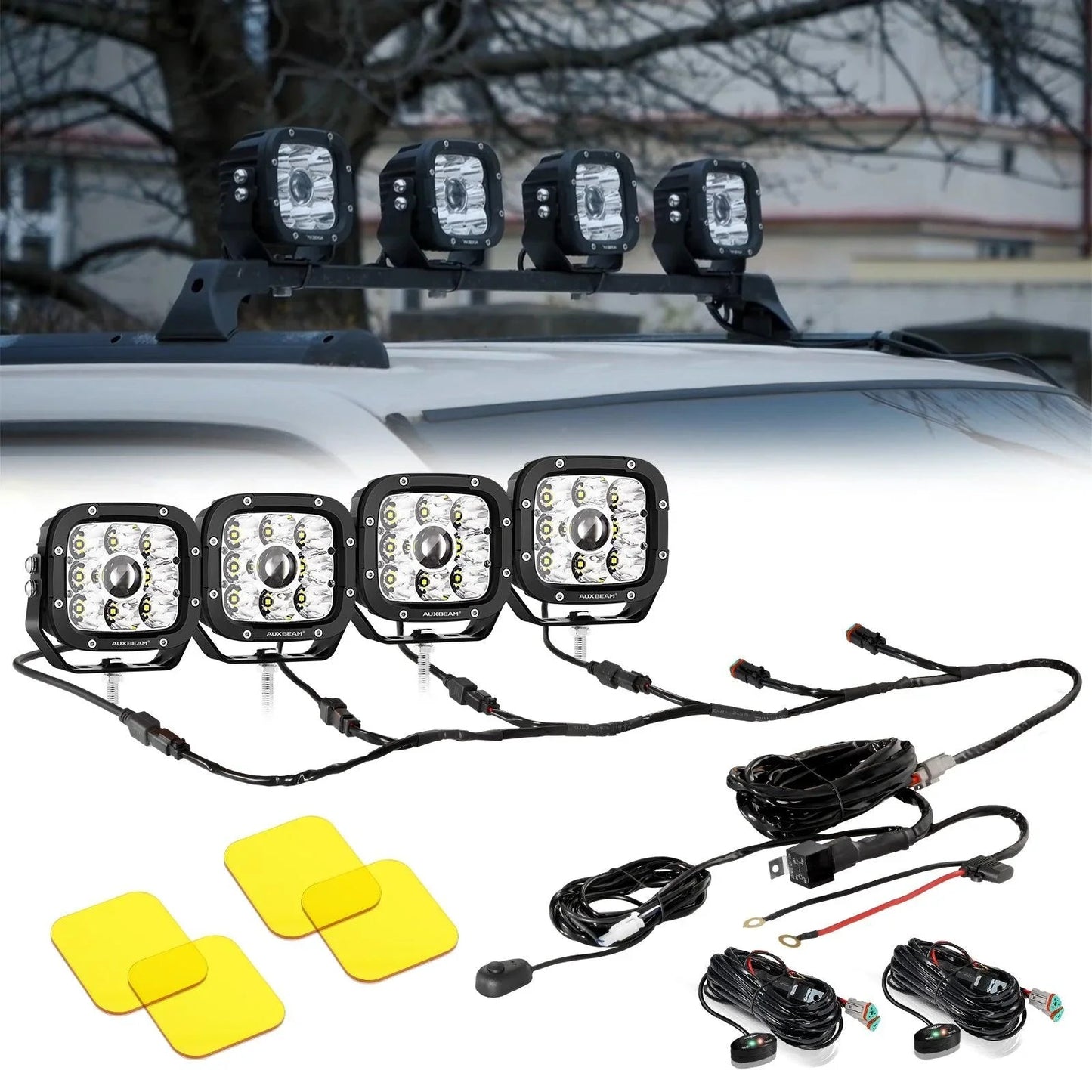 5 Inch 110W blanc/orange Spot Light LED Driving Lights pour Dodge Ram 1500/2500/3500 – vue 36